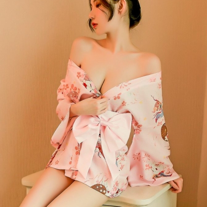 Cosplay JAV Kimono Nhật Bản – A261 hồng nhạt