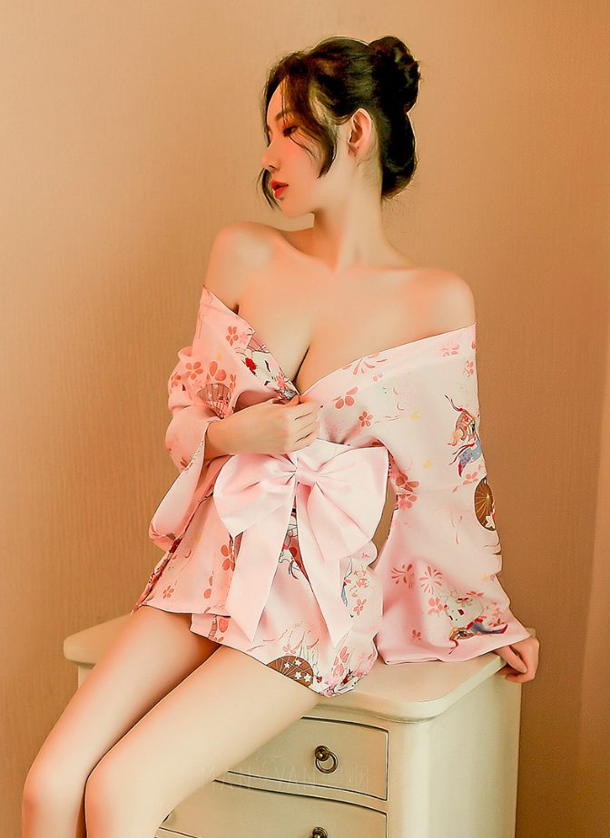 Cosplay JAV Kimono Nhật Bản – A261 hồng nhạt