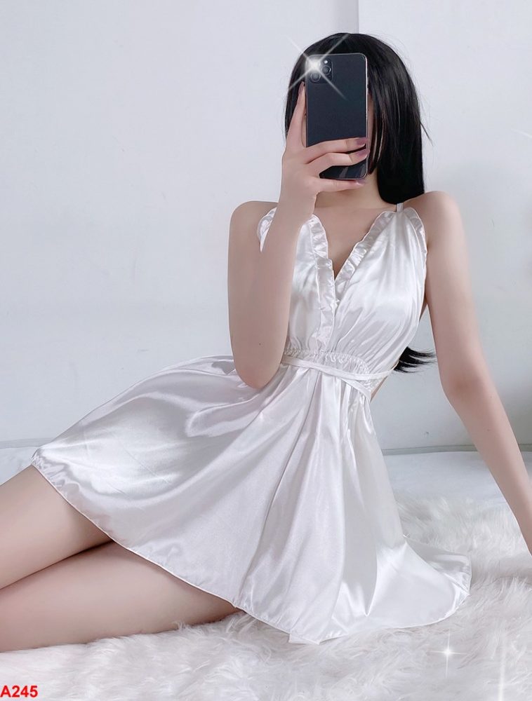 Đầm ngủ sơ mi cao cấp gợi cảm (màu trắng) - Đầm ngủ | ThờiTrangNữ.vn