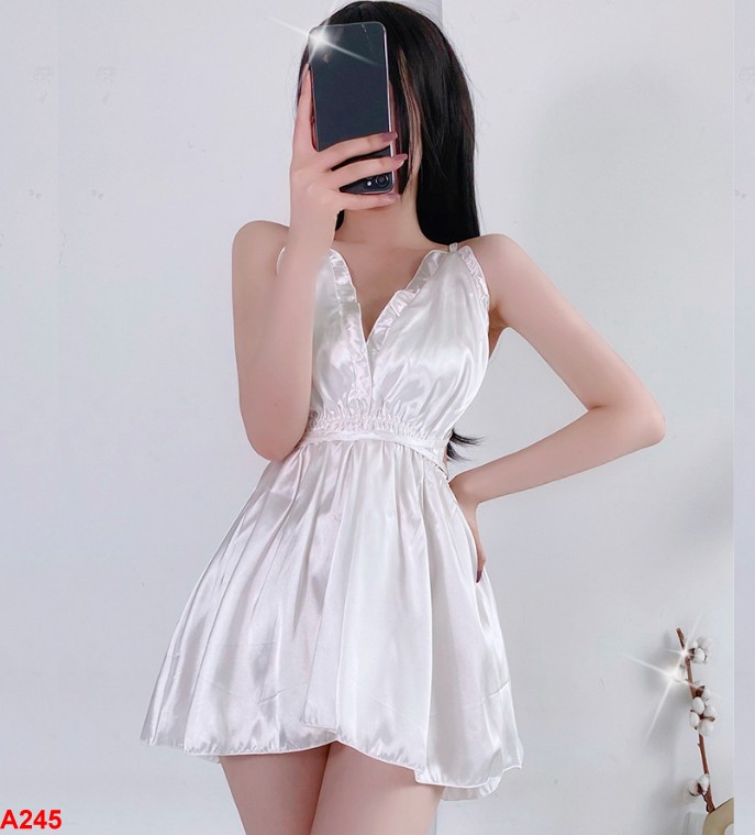 Đầm dạ hội trắng hai dây xẻ đùi cao quyến rũ – D441 - AloraShop21