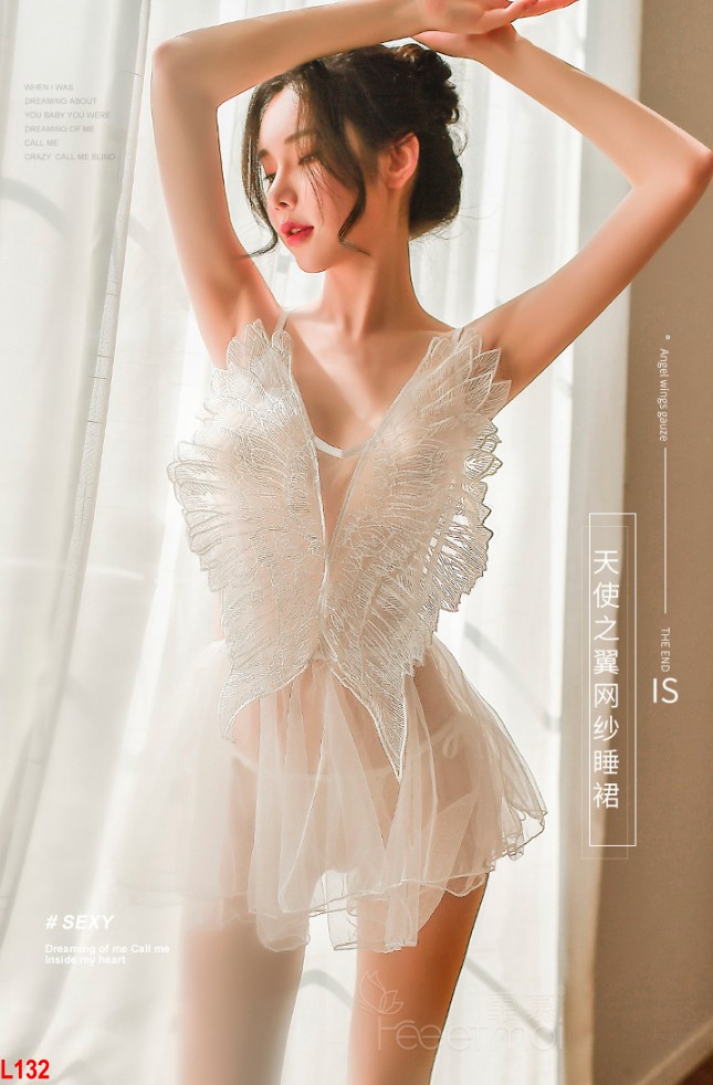 Đầm ngủ Cánh Tiên Nữ Siêu Đẹp – L132 trắng