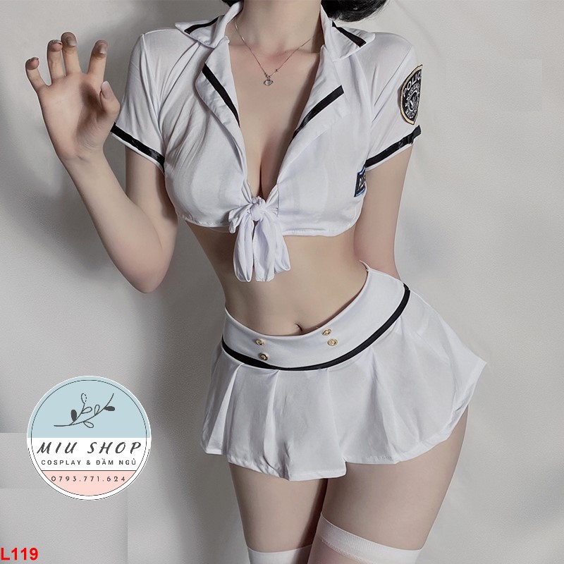 Đồ ngủ cosplay cảnh sát dễ thương – A119 trắng