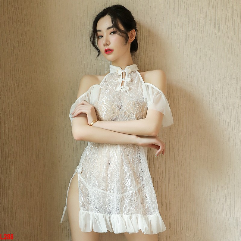 Váy ngủ xuyên thấu trễ vai Tiểu Thư Bến Thượng Hải 